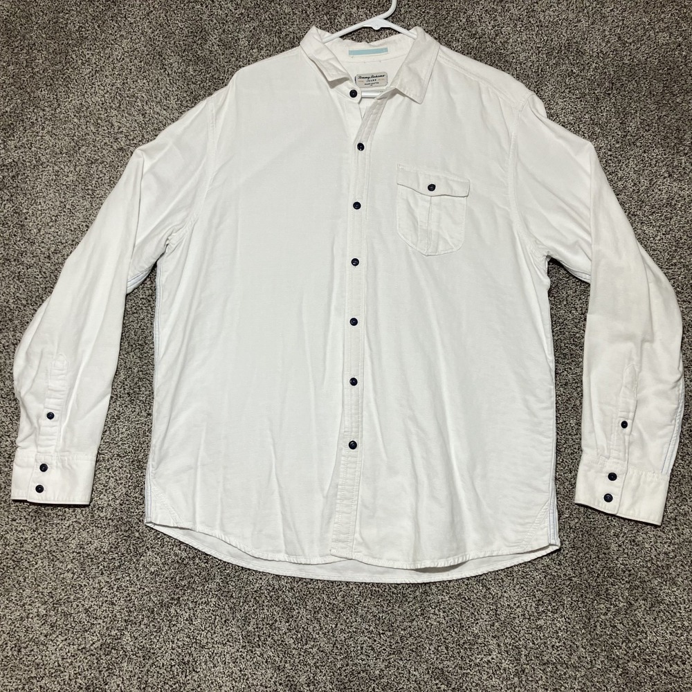 Tommy Bahama Jeans Shirt Size Extra Large Island Crafted Modern Fit Beach Button
